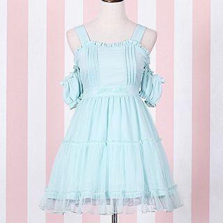 Shoulder Cut Off A-line Dress