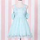 Shoulder Cut Off A-line Dress