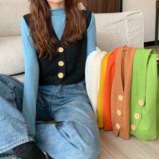 V-neck Plain Vest Sweater