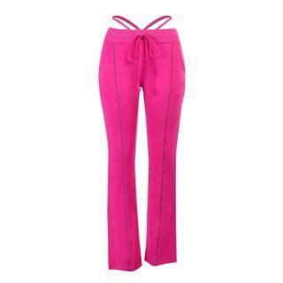 Lettering Drawstring Straight Leg Pants