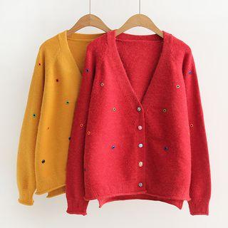 Single-breasted Open-front Loose-fit Cardigan