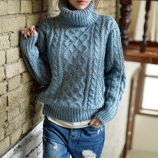 Turtleneck Mohair Thick Sweater