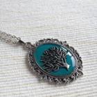 Silver Tree Necklace (green) One Size