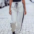 Lace-up Two-tone Panel Sweatpants