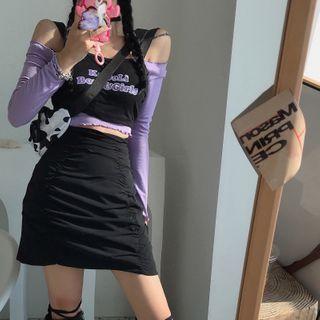 Off-shoulder Crop Top / Mini Pencil Skirt