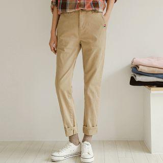 Pintuck-detail Tapered Pants