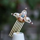 Retro Faux Pearl Hair Comb 1 Pc - Hair Comb - One Size