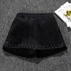 Studded Quilted Wide Leg Shorts