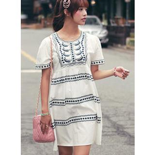 Short-sleeve Embroidered Tunic