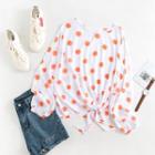 Dotted Print Long Sleeve Pullover