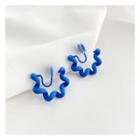 Coil Alloy Earring 1 Pair - Clip On Earrings - Blue - One Size