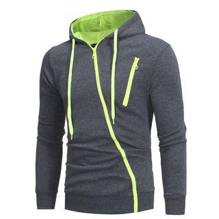 Zipper Contrast Trim Hooded Light Jacket