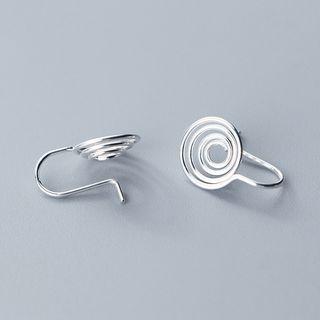 925 Sterling Silver Spiral Earring 1 Pair - Silver - One Size