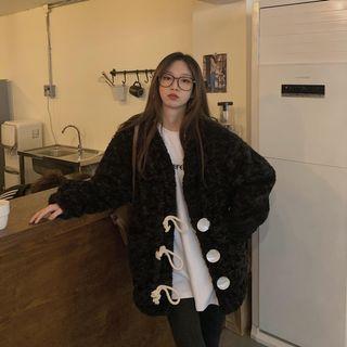 Fluffy Duffle Jacket Black - One Size
