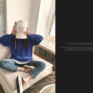 Round-neck Cable Sweater