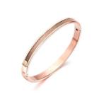 Simple And Fashion Plated Rose Gold Love Geometric Round 316l Stainless Steel Bangle Rose Gold - One Size