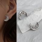 Moon Alloy Earring 1 Pair - Silver - One Size