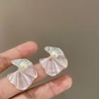 Shell Faux Pearl Alloy Earring F103 - 1 Pair - Iridescent White - One Size