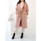 Double-breasted Wool Blend Coat Belt