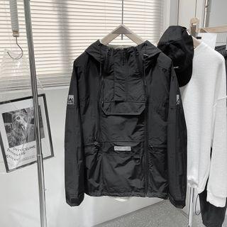 Hooded Double Zipper Cargo Jacket