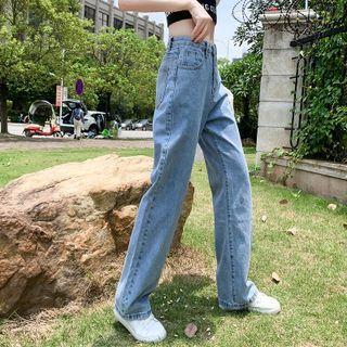 High Waist Wide Leg Jeans / (various Design)
