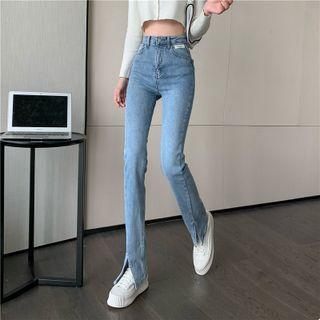 High Waist Split Boot-cut Denim Jeans
