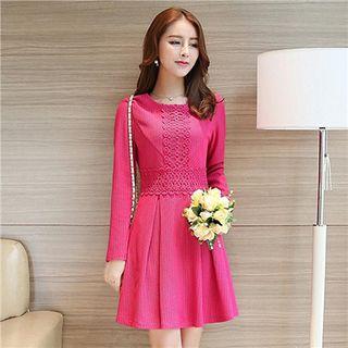 Crochet Lace Panel A-line Dress