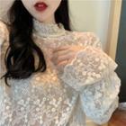 Mock-neck Lace Top / Plain Sweater