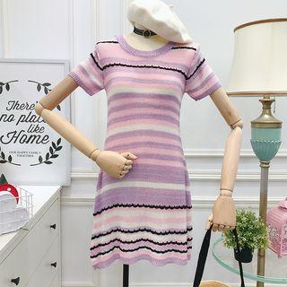 Striped Knit Dress Stripe - Pink - One Size