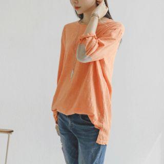 3/4-sleeve Elbow-patch T-shirt