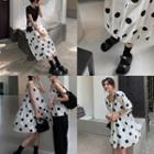 Dotted Spaghetti Strap Top / A-line Mini Dress / A-line Midi Skirt