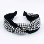 Knot Houndstooth Pleather Hair Band One Size