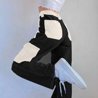 Two-toned Straight Leg Jeans