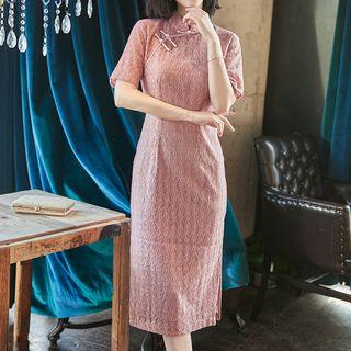 Traditional Chinese Short-sleeve Lace Dress