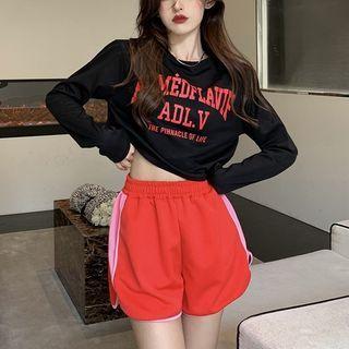 Loose-fit Printed Crop T-shirt / Cotton Shorts