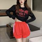 Loose-fit Printed Crop T-shirt / Cotton Shorts