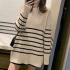 Cable-knit Striped Sweater