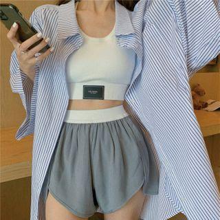 Oversize Elbow-sleeve Shirt