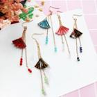 Print Fan Tasseled Earring