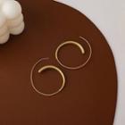 Matte Alloy Open Hoop Earring 1 Pair - Gold - One Size