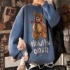 Bear Jacquard Oversize Sweater
