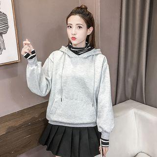 Mock Two-piece Turtleneck Hoodie