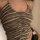 Striped Shirred Camisole Top Stripe - One Size