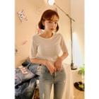 Cutaway-back Plain T-shirt