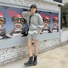 Set: Slit-side Boxy Sweatshirt + Shorts