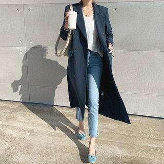 Linen Blend Double-breasted Coat
