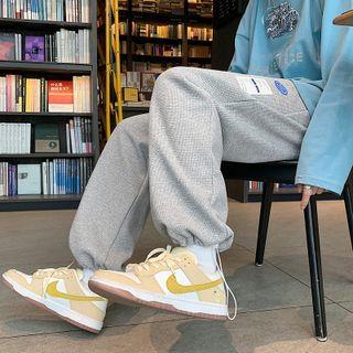 Label Applique Drawstring Sweatpants