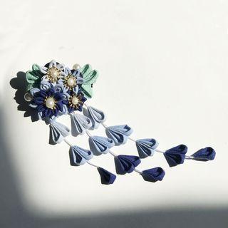 Floral Hair Clip Blue - One Size