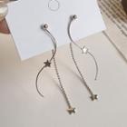 Drop Star Earring 1 Pair - Silver - One Size