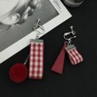 Pompom Check Drop Earring
